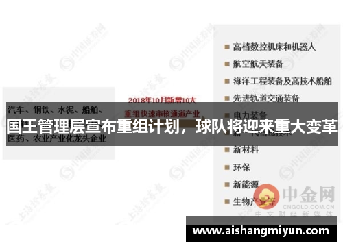 国王管理层宣布重组计划，球队将迎来重大变革